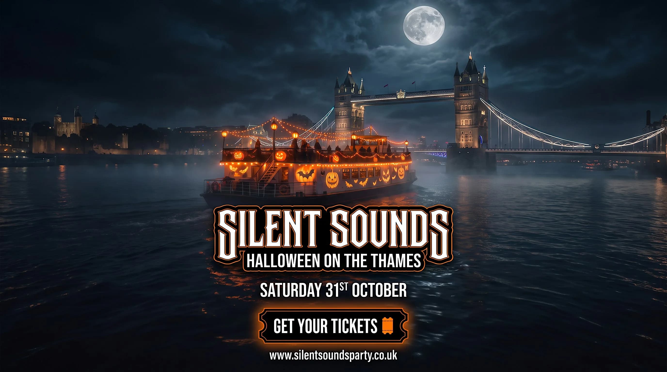 Halloween Silent Disco Boat Party London 2026
