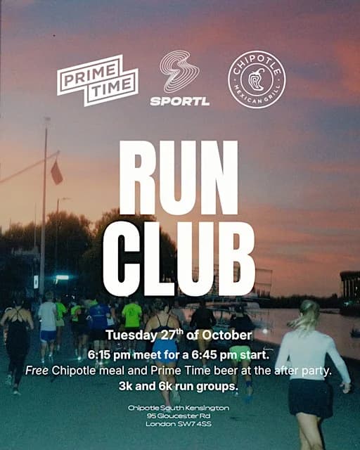 SPORTL Run Club x Chipotle x Prime Time