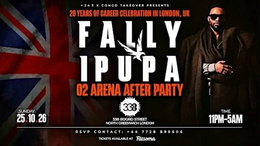 Fally Ipupa | O2 Arena | After Party at Studio 338